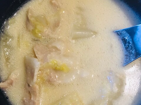 豚肉と白菜の豆乳ごまスープ　インスタントポット